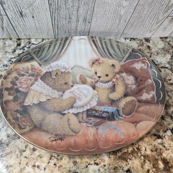 Franklin Mint FRIENDS ARE FUR-EVER Bear Collector's Plate Sue Willis Franklin - Picture 10 of 11